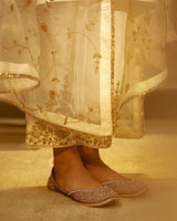 EMBROIDERED TUNIC TROUSER SET- IVORY