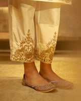 EMBROIDERED TUNIC TROUSER SET- IVORY