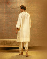 EMBROIDERED TUNIC TROUSER SET- IVORY