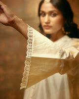 EMBROIDERED TUNIC TROUSER SET- IVORY