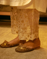 EMBROIDERED TUNIC TROUSER SET- IVORY