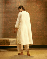 EMBROIDERED TUNIC TROUSER SET- IVORY
