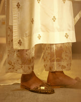EMBROIDERED TUNIC TROUSER SET- IVORY