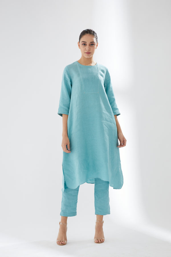 Rounded Hem Tunic With Pants
