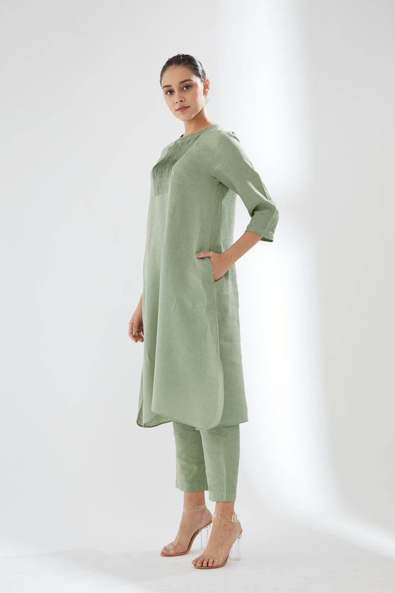 Rounded Hem Tunic With Pants
