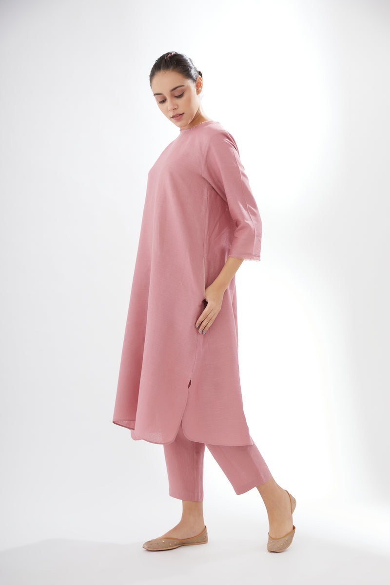 Tunic with Rounded Hem, With Pants