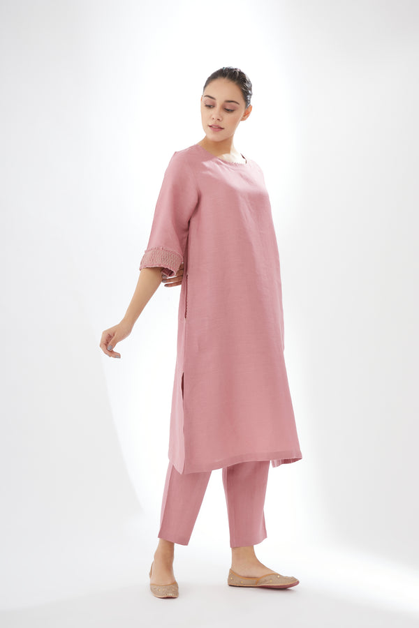 Tunic With Hand Smocked Cuffs With Pants