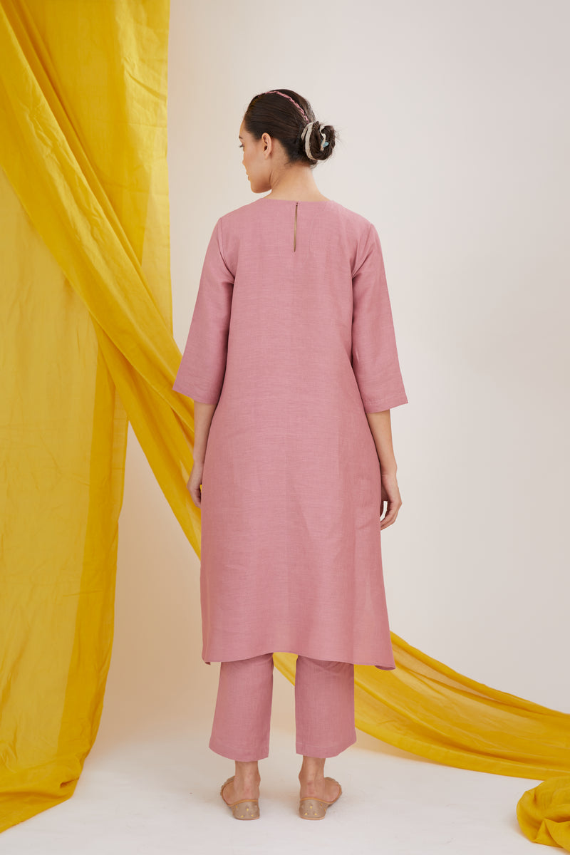 Rounded Hem Tunic With Pants