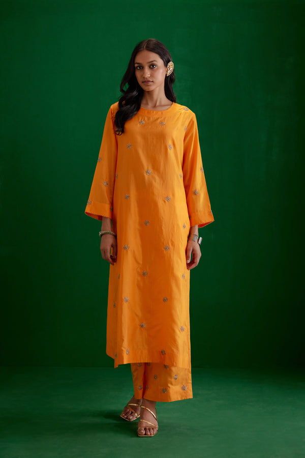 EMBROIDERED TUNIC TROUSER SET