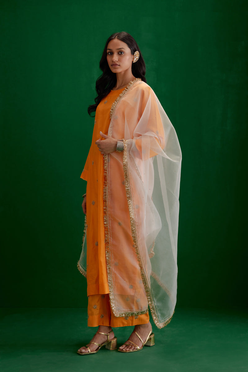 EMBROIDERED TUNIC TROUSER SET