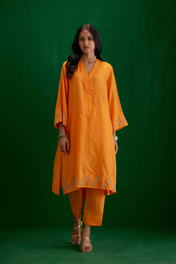 EMBROIDERED TUNIC TROUSER SET