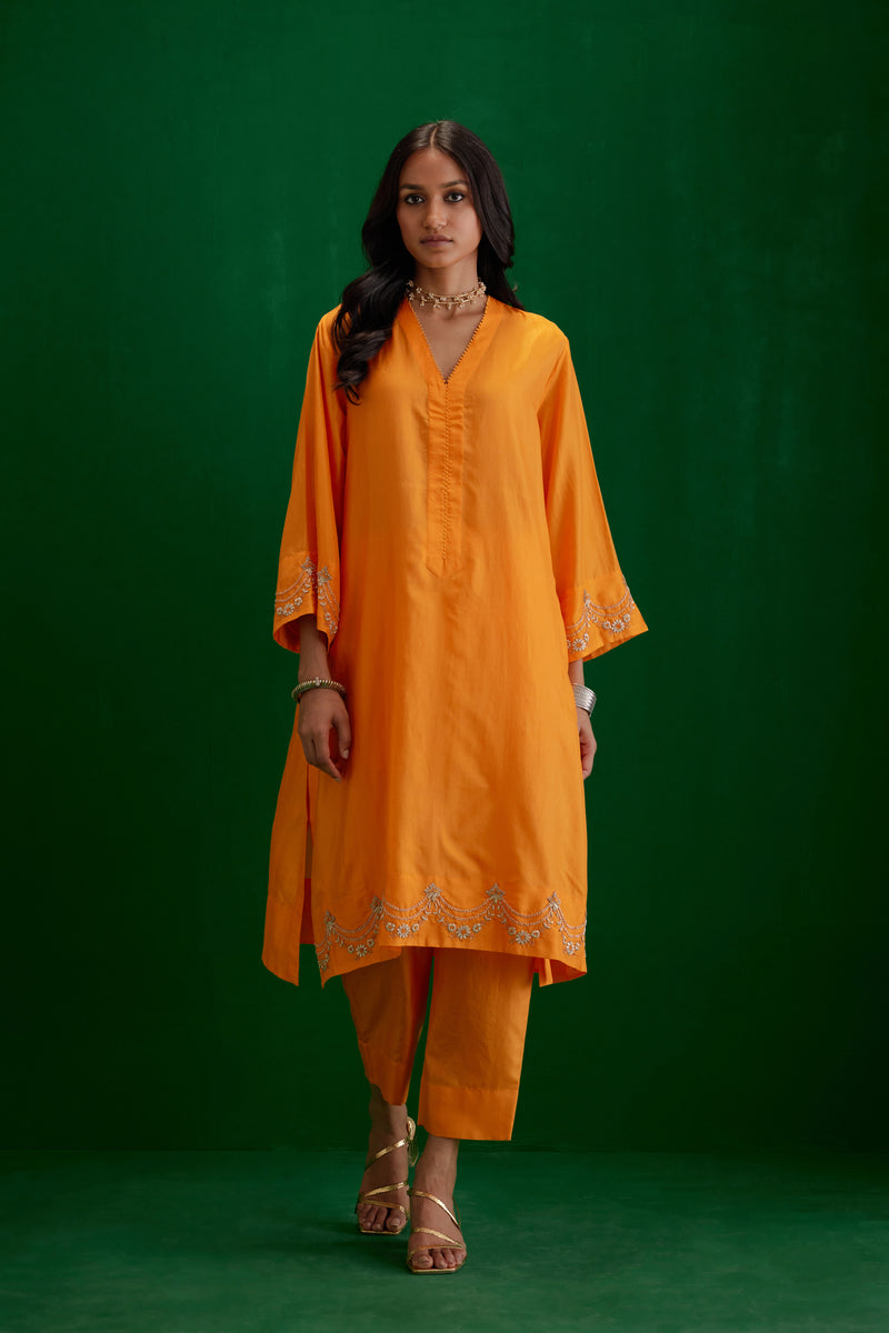 EMBROIDERED TUNIC TROUSER SET