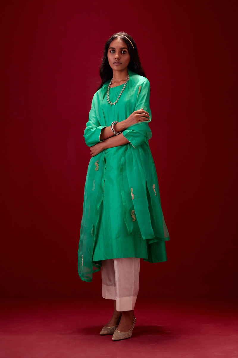 EMBROIDERED TUNIC TROUSER SET