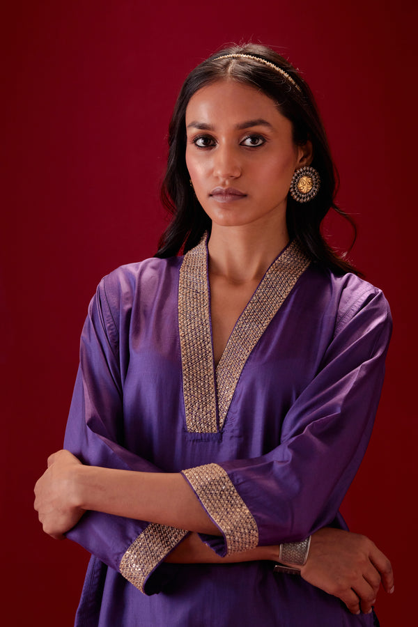 EMBROIDERED TUNIC TROUSER SET