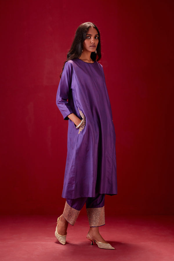 EMBROIDERED TUNIC TROUSER SET