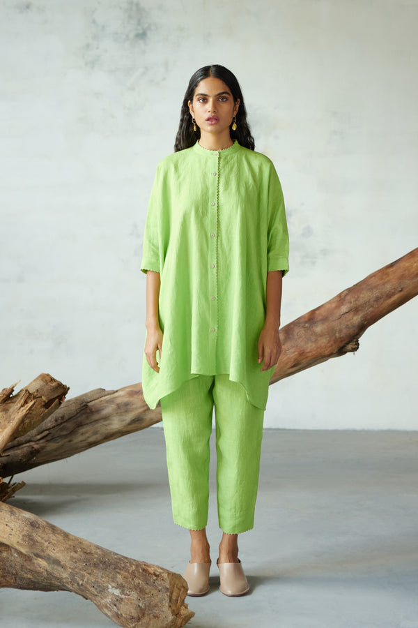 Button-up batwing shirt with Pants