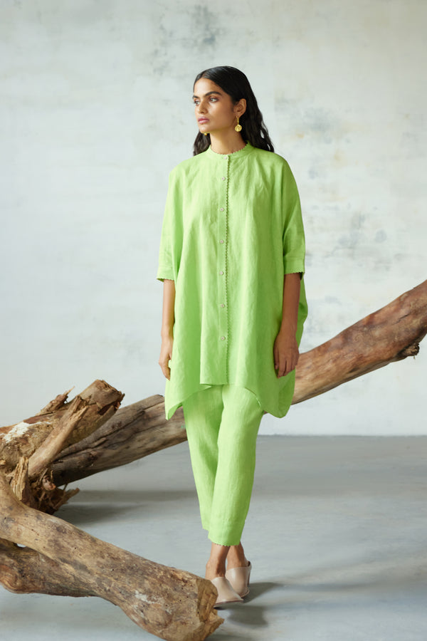 Button-up batwing shirt with Pants